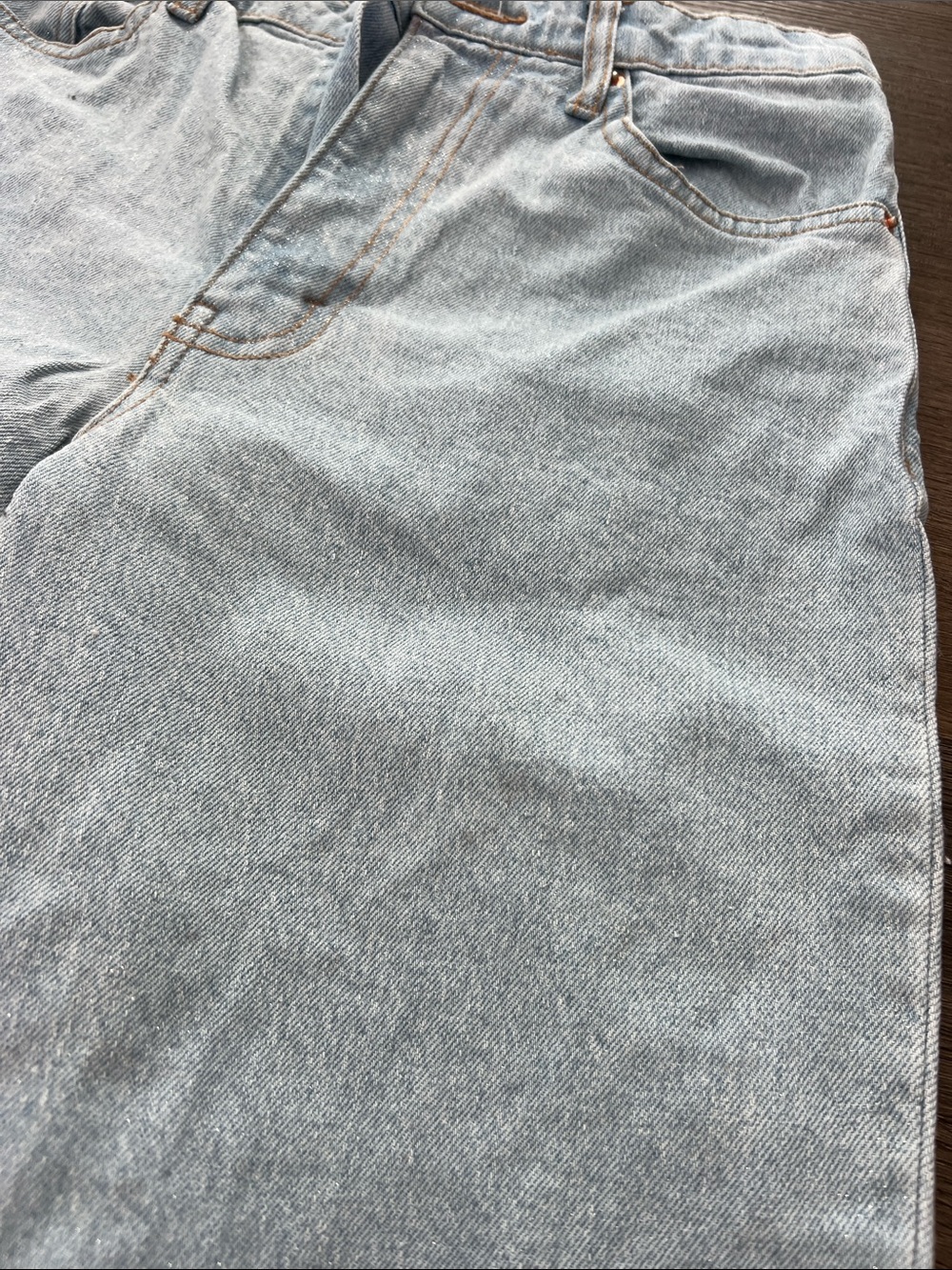 wild fable Light Blue Relaxed Glitter Straight Jeans - Picture 2 of 3